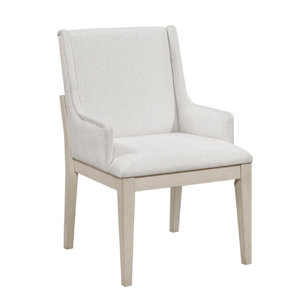 Tuma Wing Dining Armchair Set of 2, Ivory Polyester, Antique White - BM351886