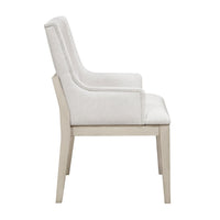 Tuma Wing Dining Armchair Set of 2, Ivory Polyester, Antique White - BM351886