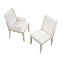 Tuma Wing Dining Armchair Set of 2, Ivory Polyester, Antique White - BM351886
