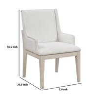 Tuma Wing Dining Armchair Set of 2, Ivory Polyester, Antique White - BM351886