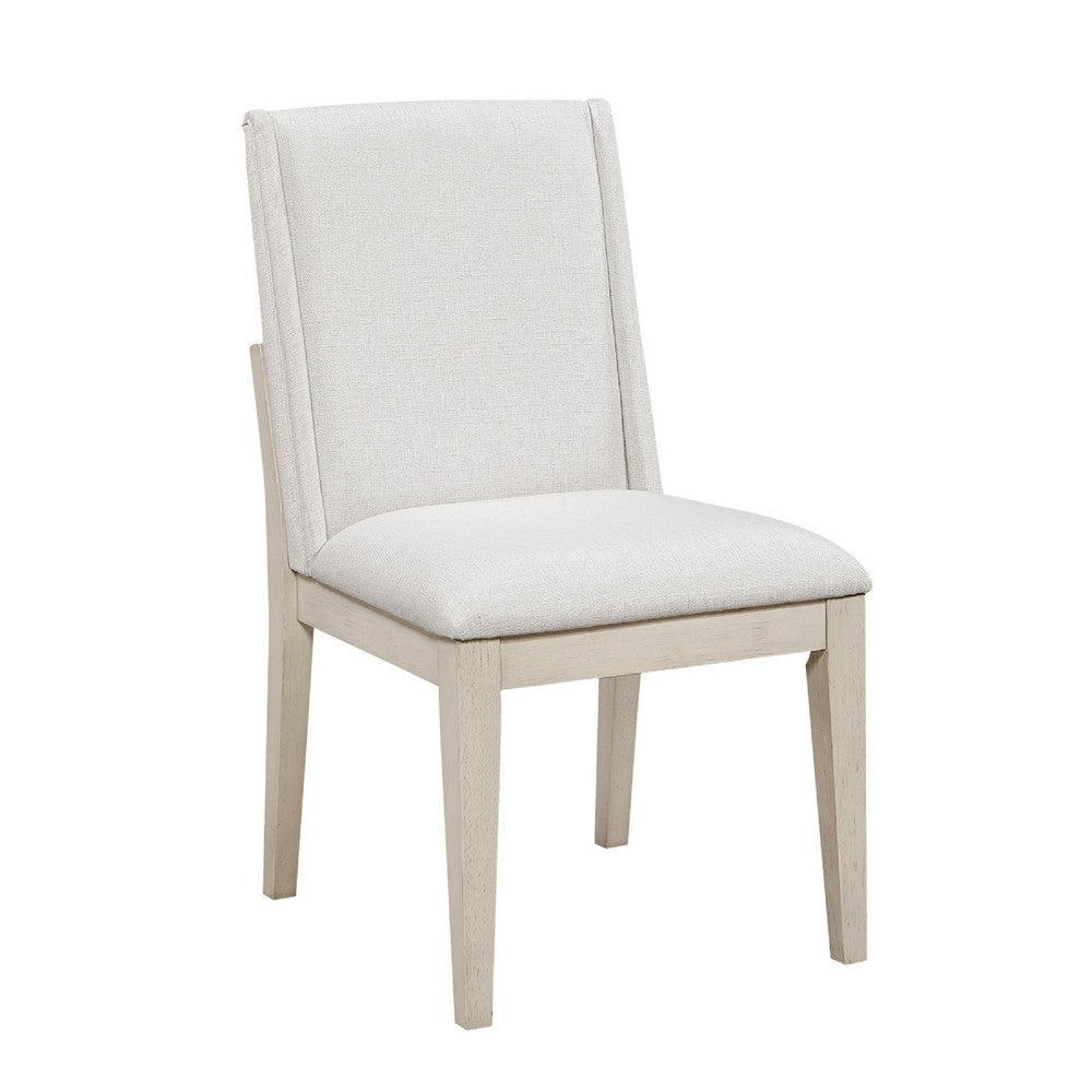 Tuma Wing Dining Side Chair Set of 2, Ivory Polyester, Antique White - BM351887