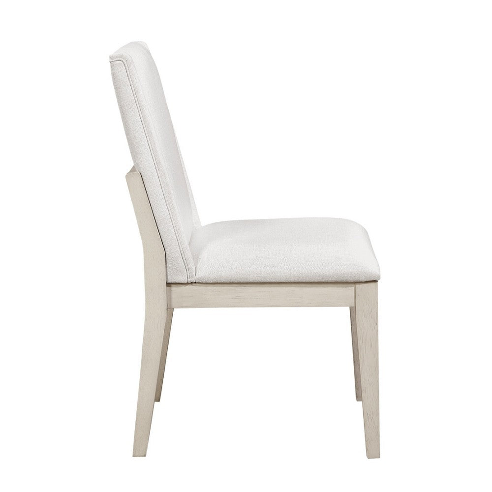 Tuma Wing Dining Side Chair Set of 2, Ivory Polyester, Antique White - BM351887