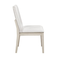 Tuma Wing Dining Side Chair Set of 2, Ivory Polyester, Antique White - BM351887