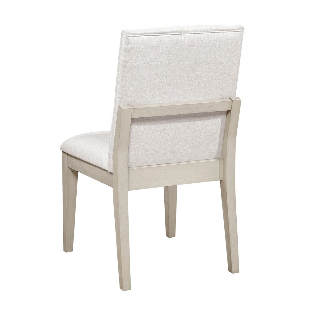 Tuma Wing Dining Side Chair Set of 2, Ivory Polyester, Antique White - BM351887