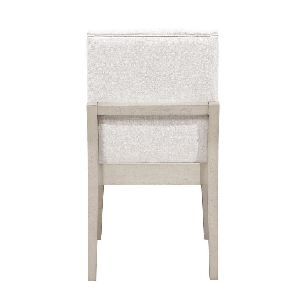 Tuma Wing Dining Side Chair Set of 2, Ivory Polyester, Antique White - BM351887