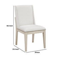Tuma Wing Dining Side Chair Set of 2, Ivory Polyester, Antique White - BM351887