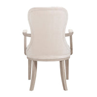 Lofi Wing Dining Armchair Set of 2, Ivory Felt Polyester, Gray Wood - BM351888
