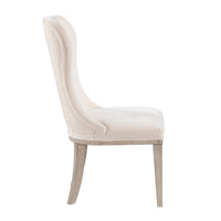 Lofi Wing Dining Side Chair Set of 2, Ivory Polyester, Light Gray Wood - BM351889