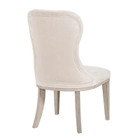 Lofi Wing Dining Side Chair Set of 2, Ivory Polyester, Light Gray Wood - BM351889
