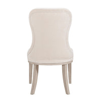 Lofi Wing Dining Side Chair Set of 2, Ivory Polyester, Light Gray Wood - BM351889