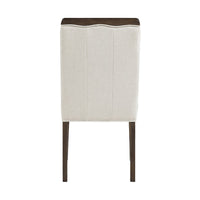 Lecy Side Chair Set of 2, Exposed Top, Channeled Ivory Polyester, Brown - BM351893