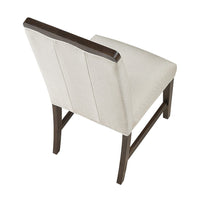 Lecy Side Chair Set of 2, Exposed Top, Channeled Ivory Polyester, Brown - BM351893