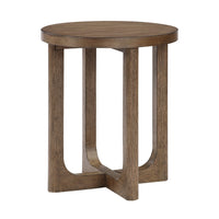 Bly Side End Table, Round Top, X base, Transitional Light Brown 20 Inch - BM351894