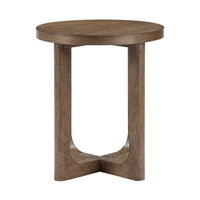 Bly Side End Table, Round Top, X base, Transitional Light Brown 20 Inch - BM351894