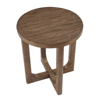 Bly Side End Table, Round Top, X base, Transitional Light Brown 20 Inch - BM351894