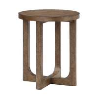 Bly Side End Table, Round Top, X base, Transitional Light Brown 20 Inch - BM351894