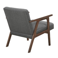 Cathy Accent Chair, Foam Cushions, Dark Gray Polyester, Walnut Brown Arms - BM351897