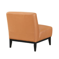 Hozy Accent Chair, Foam Fill Top Grain Buffalo Leather, Black and Orange - BM351898