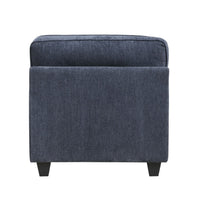 Beny Accent Chair w Pillow, Track Arms, Foam Fill Blue Chenille, Black - BM351902