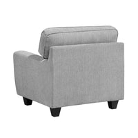 Beny Accent Chair w Pillow, Track Arms, Foam Fill Gray Chenille, Black - BM351905