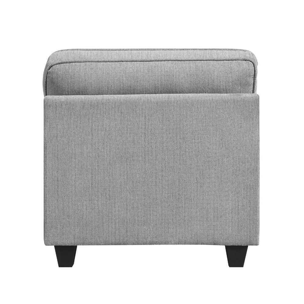 Beny Accent Chair w Pillow, Track Arms, Foam Fill Gray Chenille, Black - BM351905