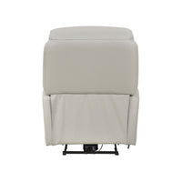 Lea Power Recliner Chair w USB, Foam Fill Light Gray Top Grain Leather - BM351908
