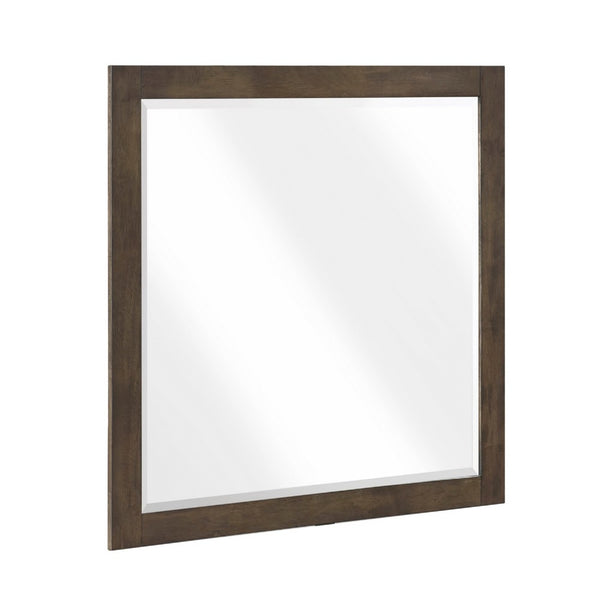 Ema Vanity Dresser Mirror, Rustic Dark WaLnut Brown Frame, 40 x 40  - BM351909