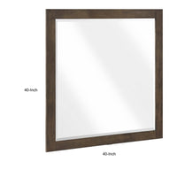 Ema Vanity Dresser Mirror, Rustic Dark WaLnut Brown Frame, 40 x 40  - BM351909