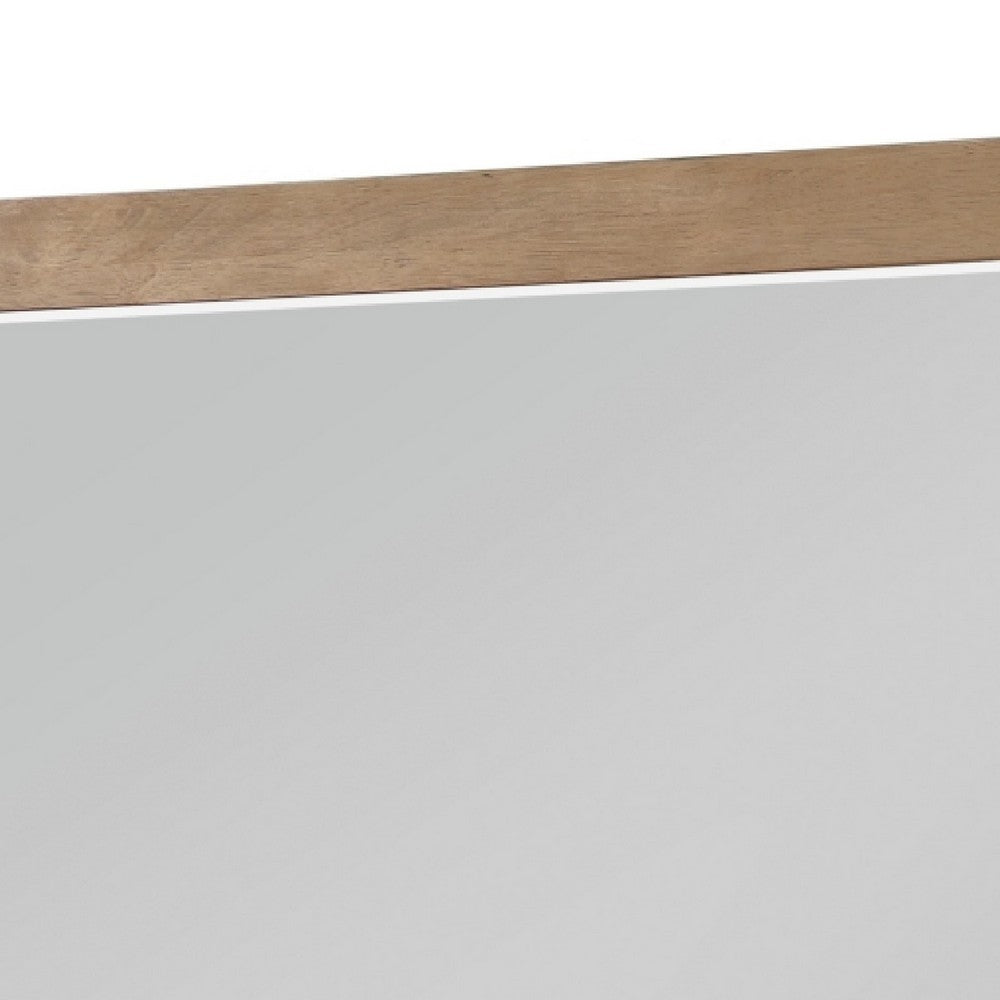 Cery Vanity Dresser Mirror, Light Brown Hickory Veneer Frame, 38 x 48 - BM351910