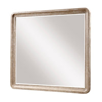 Wily Vanity Dresser Mirror, Natural Brown Oak Veneer Frame, 37 x 42 - BM351911