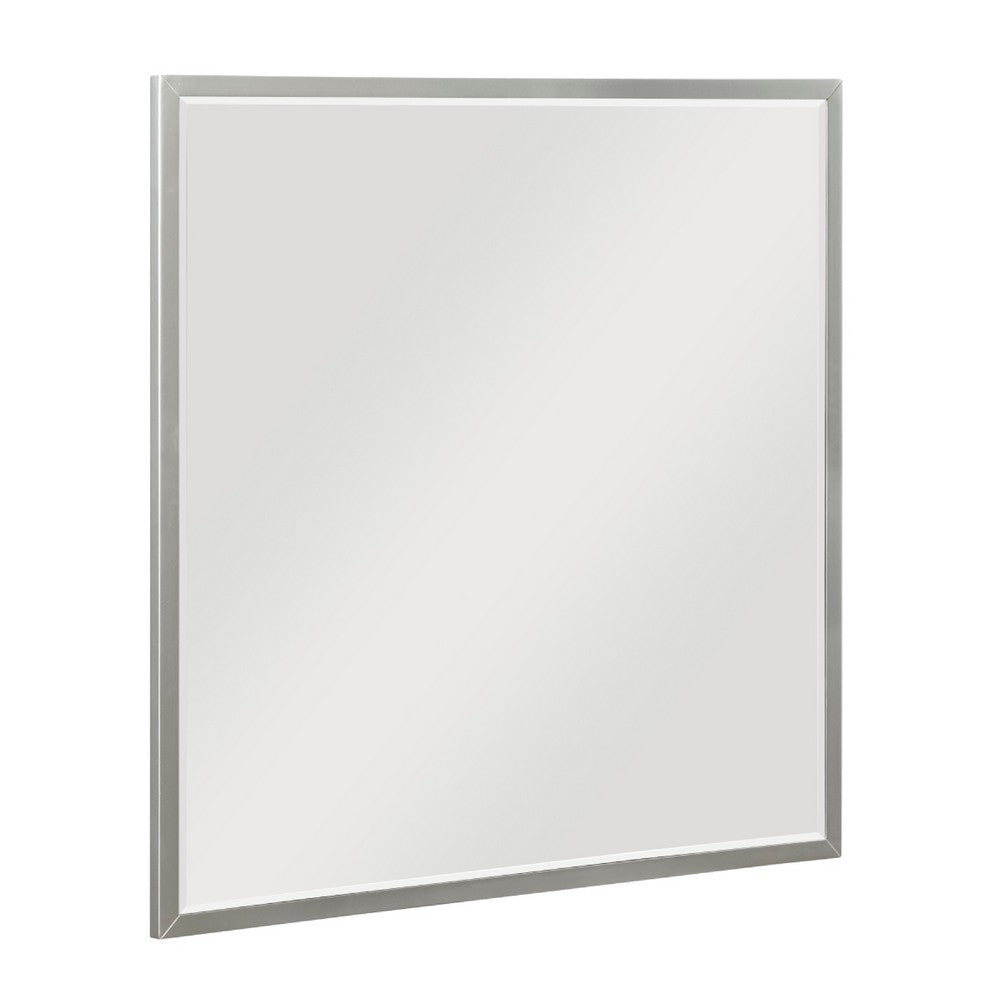 Lon Vanity Dresser Mirror with Beveled Edge, Pearl White  38 x 38 - BM351912