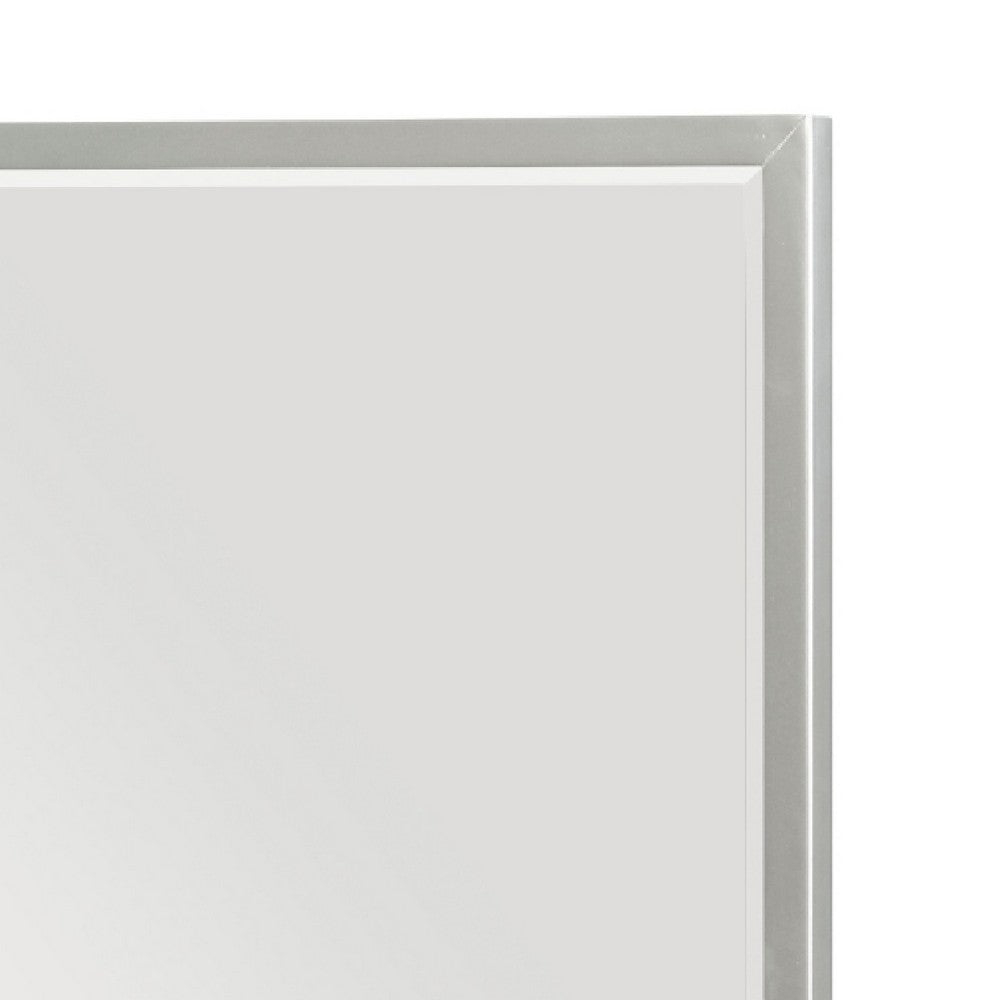 Lon Vanity Dresser Mirror with Beveled Edge, Pearl White  38 x 38 - BM351912