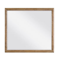 Seny Vanity Dresser Mirror, Brown Hickory Veneer Finish, 38 x 42 - BM351913