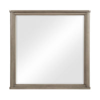 Dely Vanity Dresser Mirror, Light Gray Oak Veneer Frame, 40 x 41 - BM351914