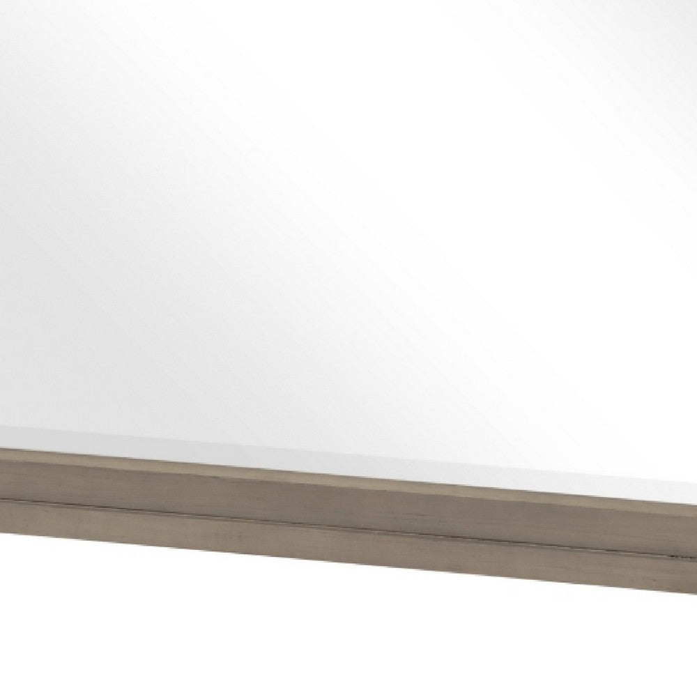 Dely Vanity Dresser Mirror, Light Gray Oak Veneer Frame, 40 x 41 - BM351914