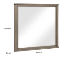 Dely Vanity Dresser Mirror, Light Gray Oak Veneer Frame, 40 x 41 - BM351914
