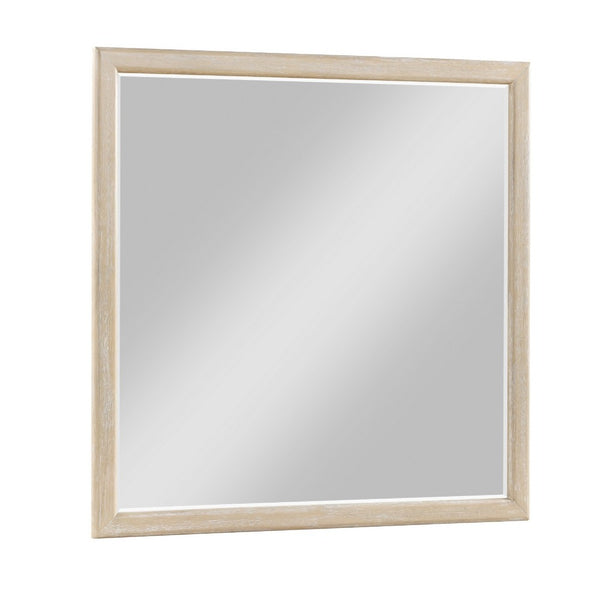Ary Vanity Dresser Mirror, Light Gray Oak Veneer Frame, 38 x 38 - BM351915