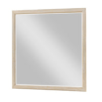 Ary Vanity Dresser Mirror, Light Gray Oak Veneer Frame, 38 x 38 - BM351915