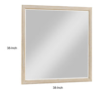 Ary Vanity Dresser Mirror, Light Gray Oak Veneer Frame, 38 x 38 - BM351915
