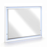 Oly Vanity Dresser Mirror, Glossy White Frame with LED, 37 x 47 - BM351916