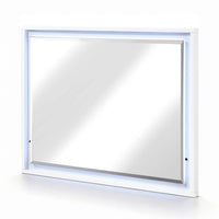 Oly Vanity Dresser Mirror, Glossy White Frame with LED, 37 x 47 - BM351916