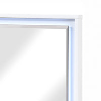 Oly Vanity Dresser Mirror, Glossy White Frame with LED, 37 x 47 - BM351916