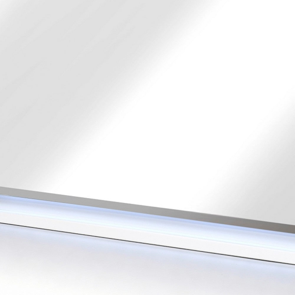 Oly Vanity Dresser Mirror, Glossy White Frame with LED, 37 x 47 - BM351916