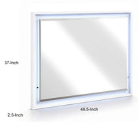 Oly Vanity Dresser Mirror, Glossy White Frame with LED, 37 x 47 - BM351916