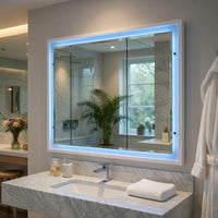 Oly Vanity Dresser Mirror, Glossy White Frame with LED, 37 x 47 - BM351916