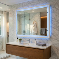 Oly Vanity Dresser Mirror, Glossy White Frame with LED, 37 x 47 - BM351916