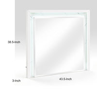 Cyna Dresser Mirror, LED Faux Marble Panels, High Gloss White 39 x 44 - BM351917
