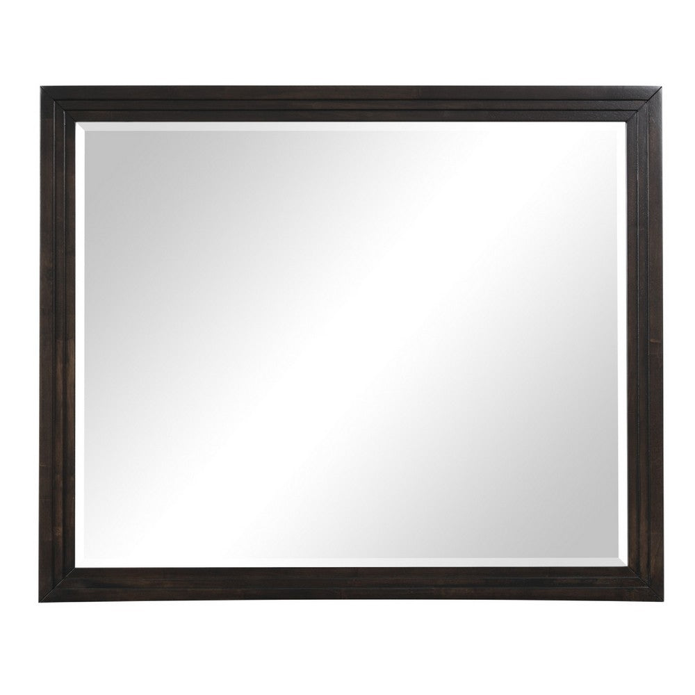 Tey Vanity Dresser Mirror, Charcoal Gray Ash Veener Frame, 39 x 47 - BM351918