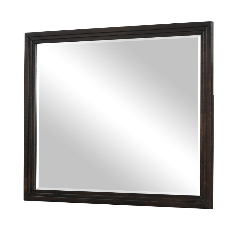 Tey Vanity Dresser Mirror, Charcoal Gray Ash Veener Frame, 39 x 47 - BM351918