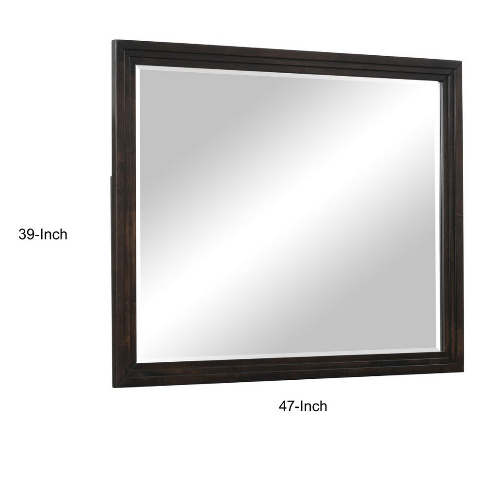 Tey Vanity Dresser Mirror, Charcoal Gray Ash Veener Frame, 39 x 47 - BM351918